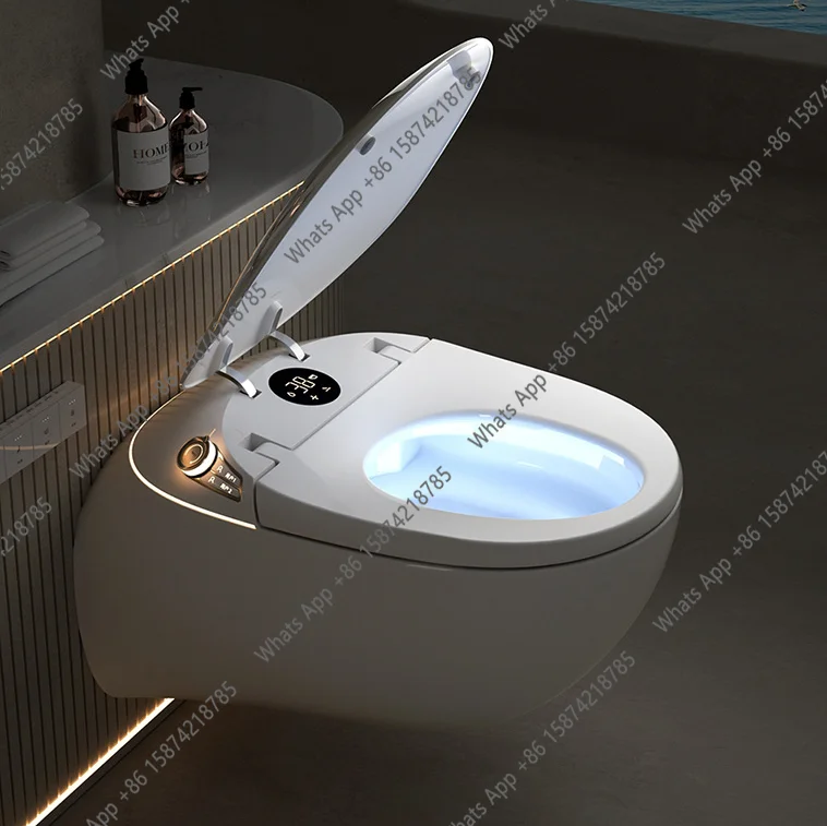 O Release Modern Design Intelligent Smart One-Piece Wall Hung Automatic Bidet Closet Built-In Water Tank Elongated Included