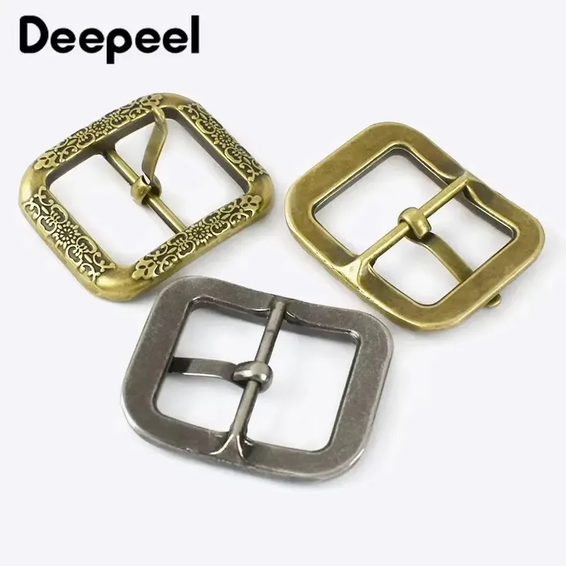 2/5Pcs Deepeel Metal Pin Buckle 20/35mm Vintage Ancient Silver Brass Belt Buckles Decoration Leather Belts Head Clasp Accessory