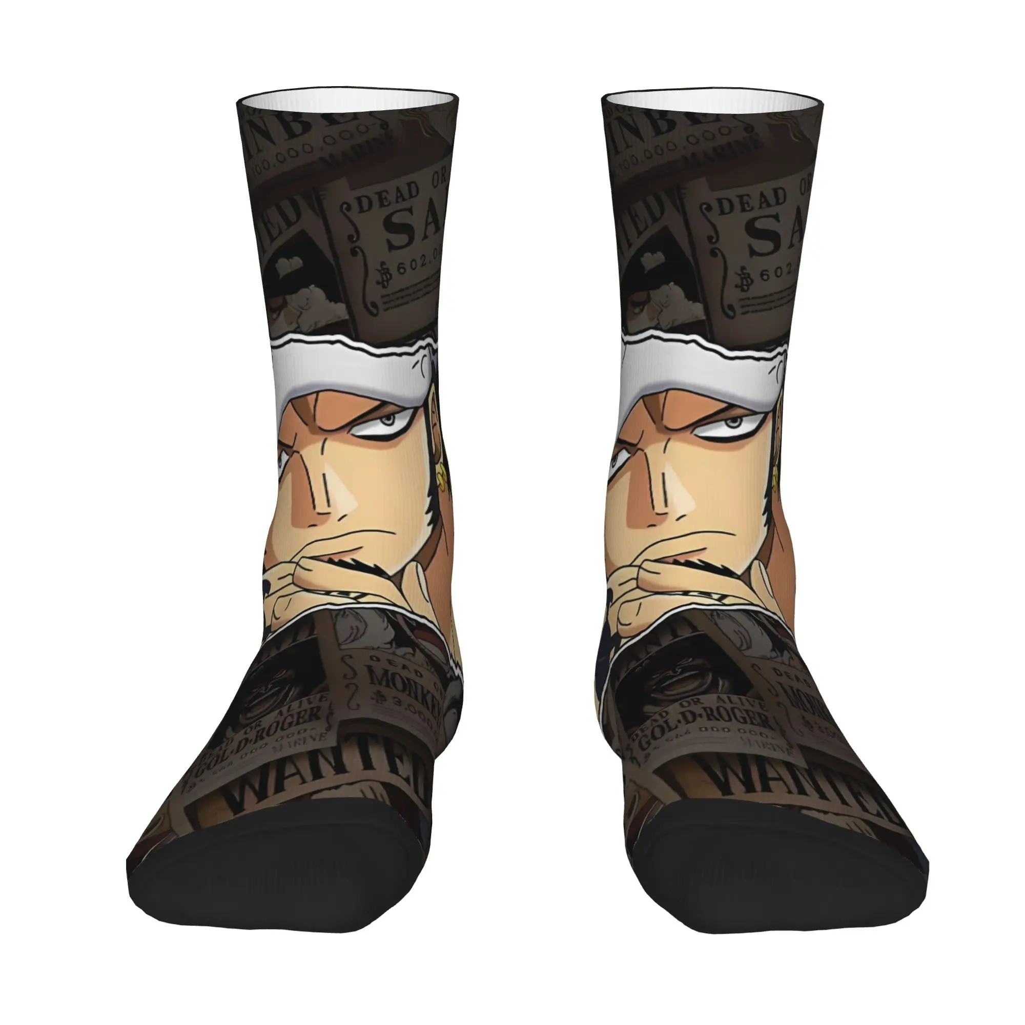 1 Pair Funny Sock One Piece Trafalgar Law Rock Quality Pattern Printed Men Socks Novelty Men's Socks