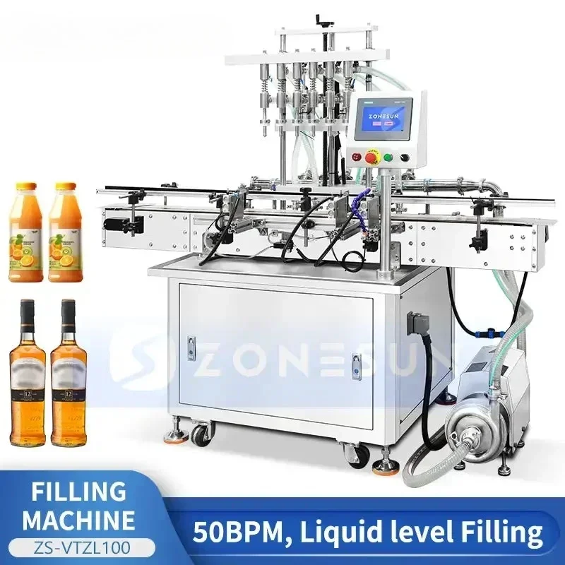 ZONESUN ZS-VTZL100 Riempitrice automatica per liquidi a 6 ugelli Riempitrice per pompa centrifuga