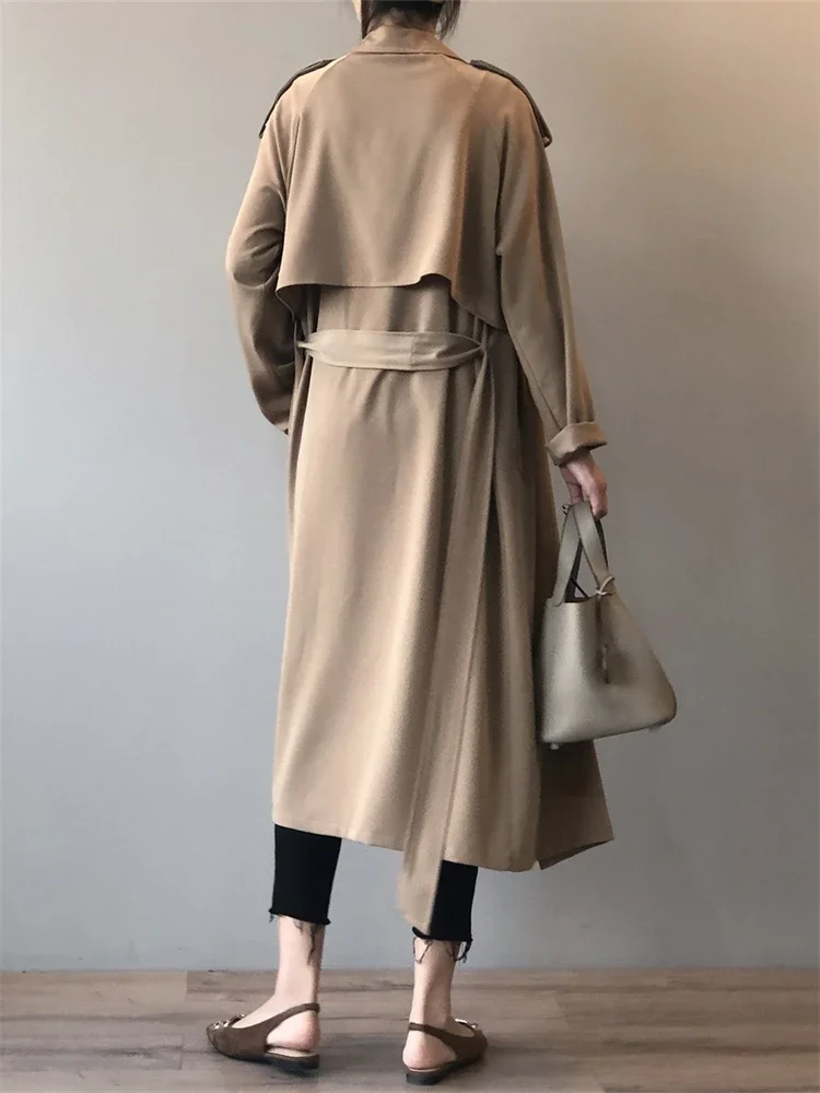 Winter Women Coat Female Trench Jacket Vintage Maxi Classic Long Trench Women Coat Oversize Female Windbreaker Blazers  Coat