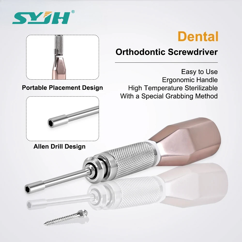 

SYJH стоматологический ортодонтический мини-имплантат микровинты композитная ортодонтическая отвертка из нержавеющей стали эргономичная конструкция ручки