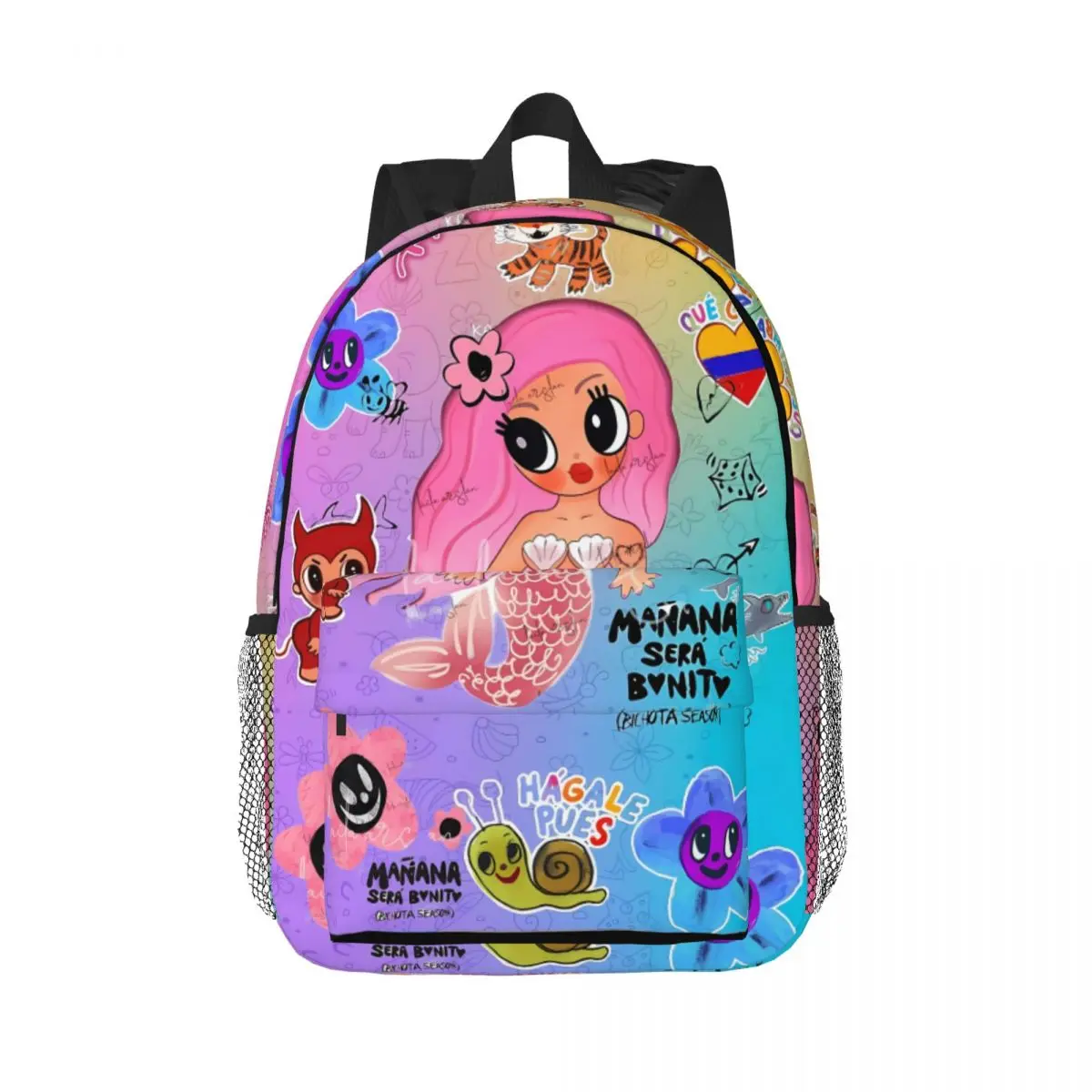 Manana Sera Bonito Karol Printed Lightweight Casual Schoolbag For School, Outdoor, Shopping, Office 15inch