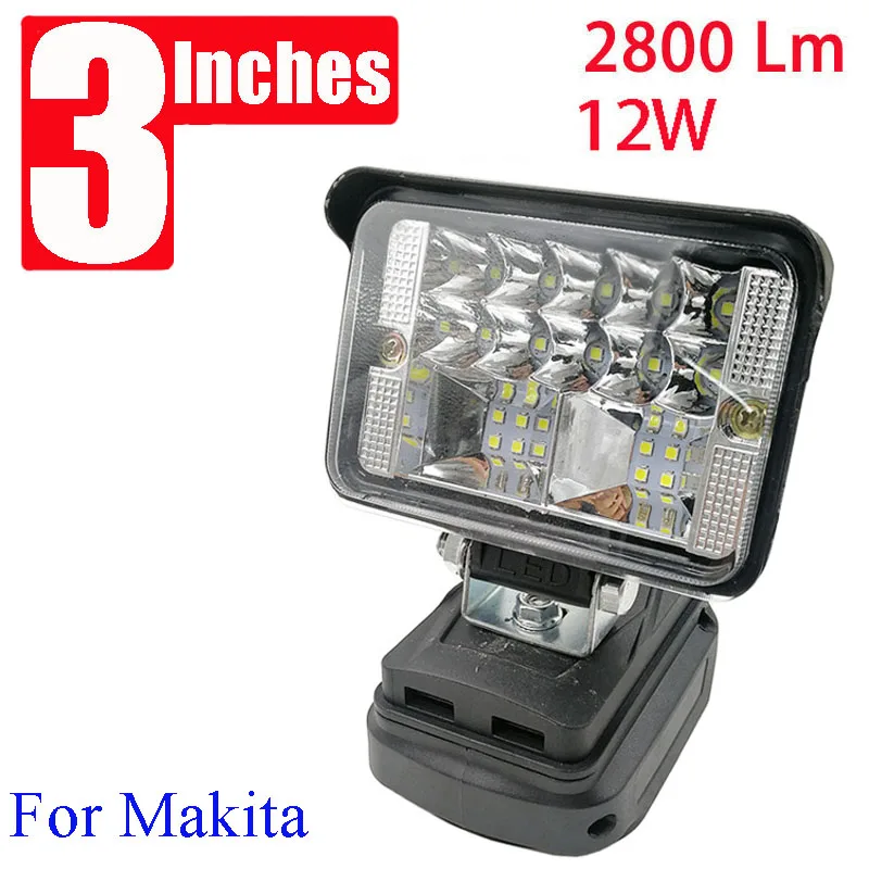 3 Inch Car LED Work Lights Torch Camping Lamp For Makita For DeWalt For Bosch For Milwauke Lomvum Zhipu Jingmi Li-ion Battery