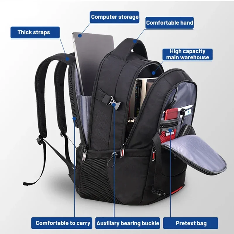 Mochila portátil anti-roubo impermeável para homens e mulheres, porta USB, mochila de viagem, mochila escolar, mochilas, pacote de 17\