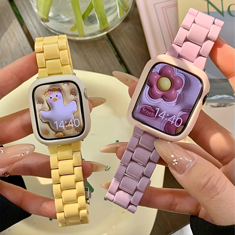 Pasek z żywicy do zegarka apple watch 44 mm pasek 42 38 mm correa paski do zegarka iwatch serii 10 8 7 6 SE 5 4 40 mm 41/45 mm 49 mm Ultra