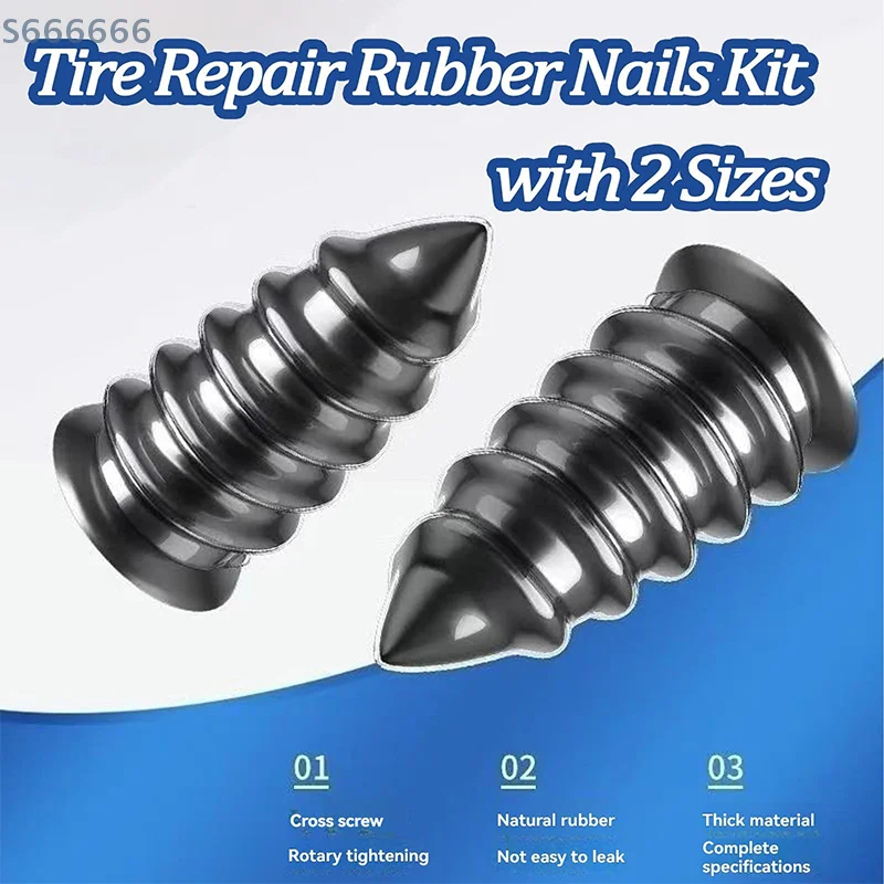 

Высокоскоростной самообслуживающийся набор для ремонта шин: 100/80/60/40 шт. резиновые гвозди, 2 размера