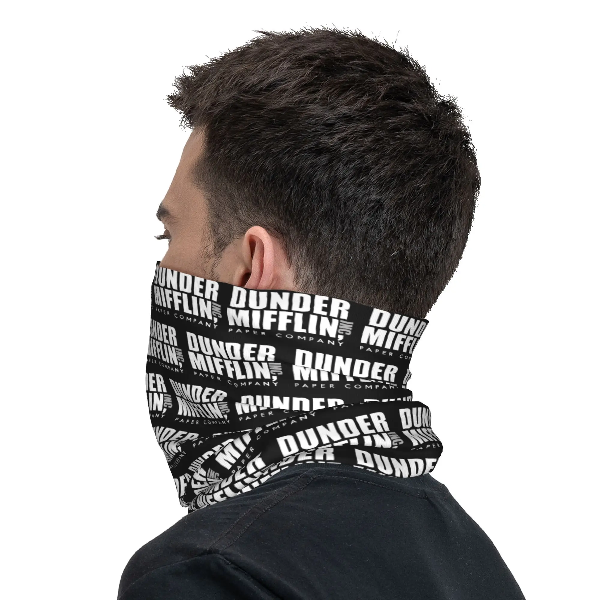 Dunder Mifflin Logo Bandana Halsbeenkap Bedrukte gezichtssjaal Multifunctioneel hoofddeksel Hardlopen Unisex Volwassen Winddicht