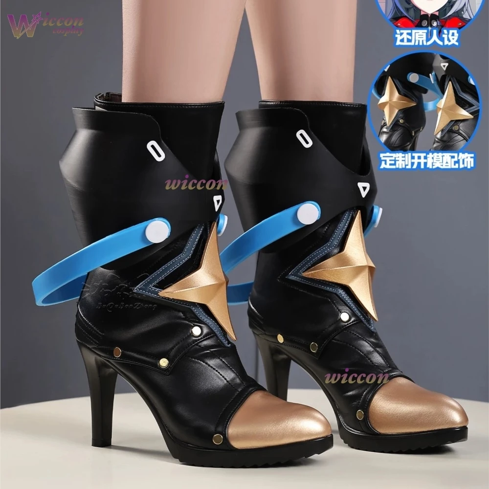 Cos C COS Zenless Zone Zero Eldreda Sunbringer Big Sunbringer Cosplay Boots Black Gold-Trim Thigh Armor Star Thigh Strap Comic