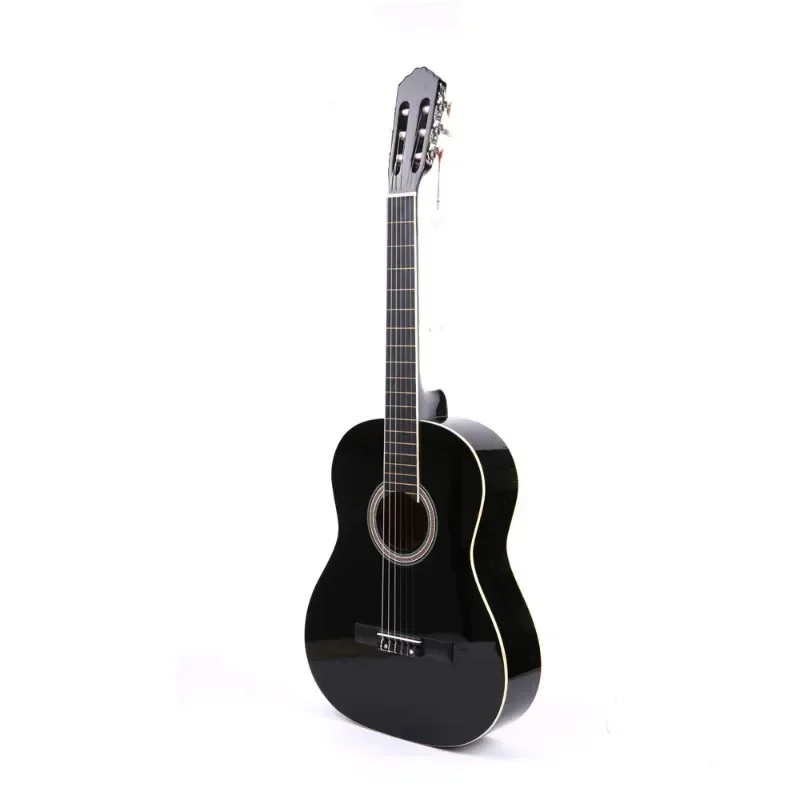 Classical guitar, basswood, plucked instrument, black acoustic guitar 39 inches