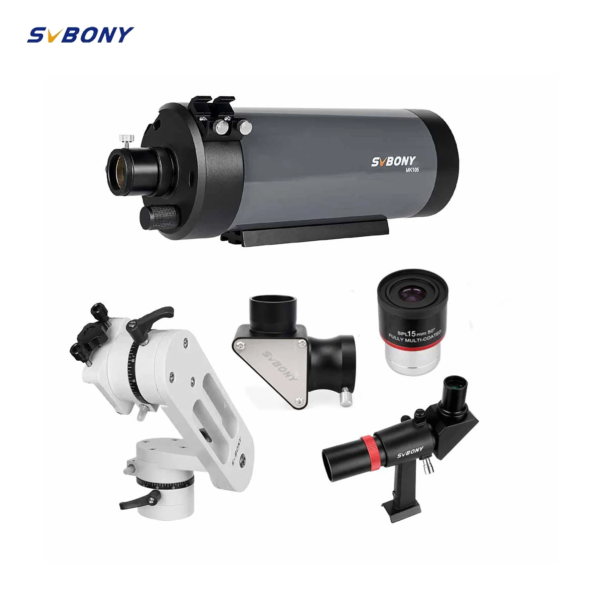 

SVBONY MK105 Maksutov-Cassegrain Astronomical Telescope OTA 105mm,SV225 Telescope Mount Without Tripod,with accessoryies