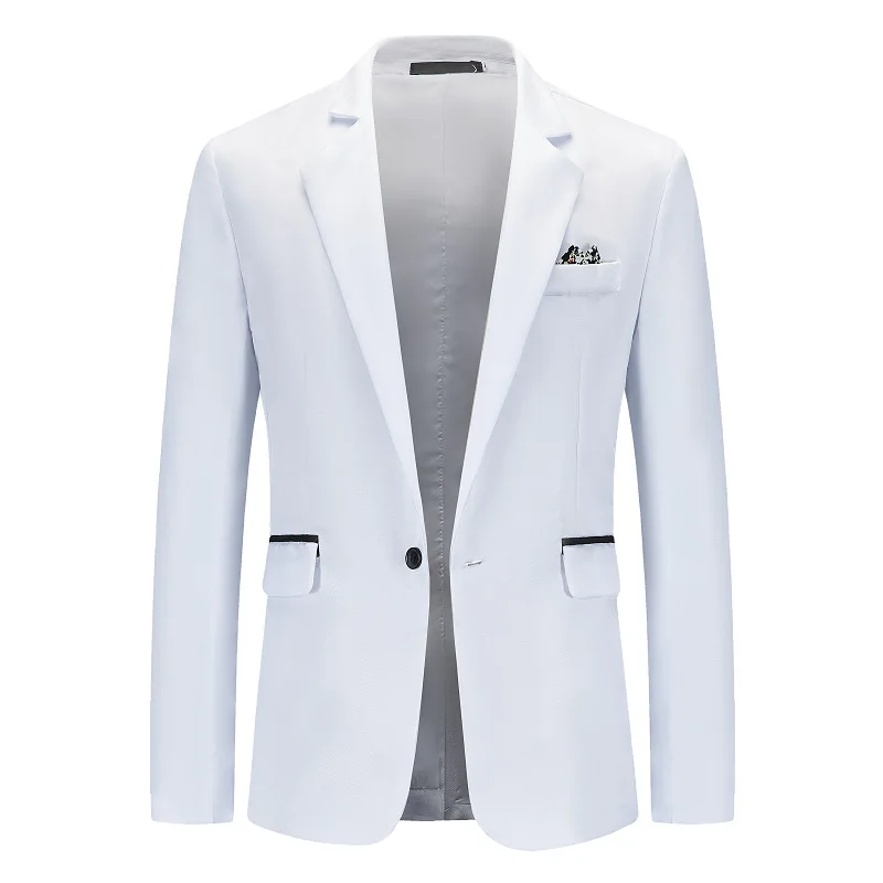 Men's Suit Jacket Fashion Casual Color Matching Single Button Suit