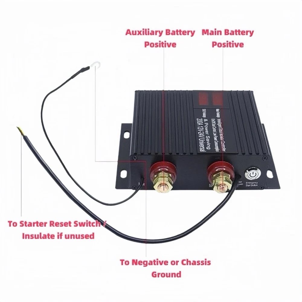 150 AMP Dual Battery Smart Isolator Universal 12V/24V VSR for Marine RV UTV Car Boat Truck, Starter & Charge Relay, Auto Protect