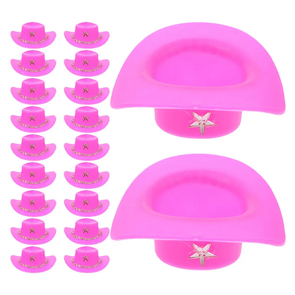 20 piezas de mini sombreros de vaquero de plástico ligero, decoración para fiestas, manualidades, mini sombreros para decoración de fiestas
