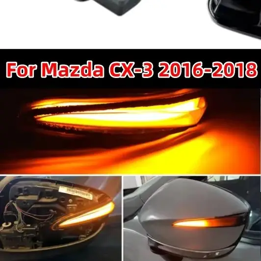 2Pcs LED Dynamic Turn Signal Light Side Mirror Blinker Sequential Flasher Repeater For Mazda CX-3 CX3 CX-4 CX4 CX-5 CX5 KE 2016
