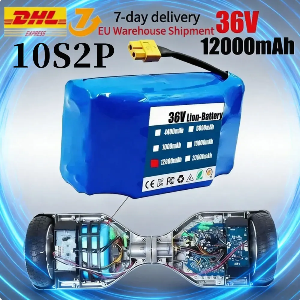 Der originale 36V 12000mAh 10s2P-Akku ist der Lithium-Ionen-Akku des selbstbalancierenden Einrad-Rollers mit Federung.