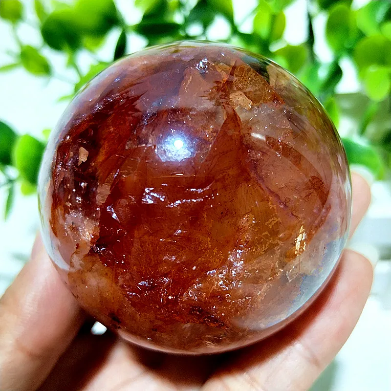 Natural Stone Red Bloodstone Sphere Crystal Meditation Spirit Exorcism Reiki Healing Feng Shui Ball Home Room Decoration