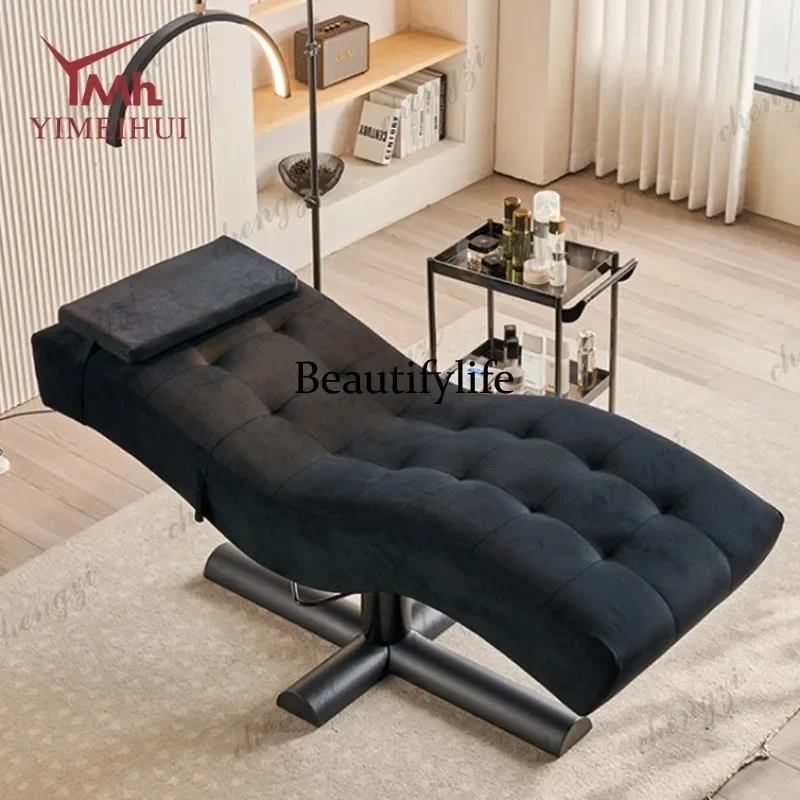 M138 TTT New design adjustable Lifting Velvet Synthetic Leather pink eyelash bed electric beauty salon lash bed facial chair cam