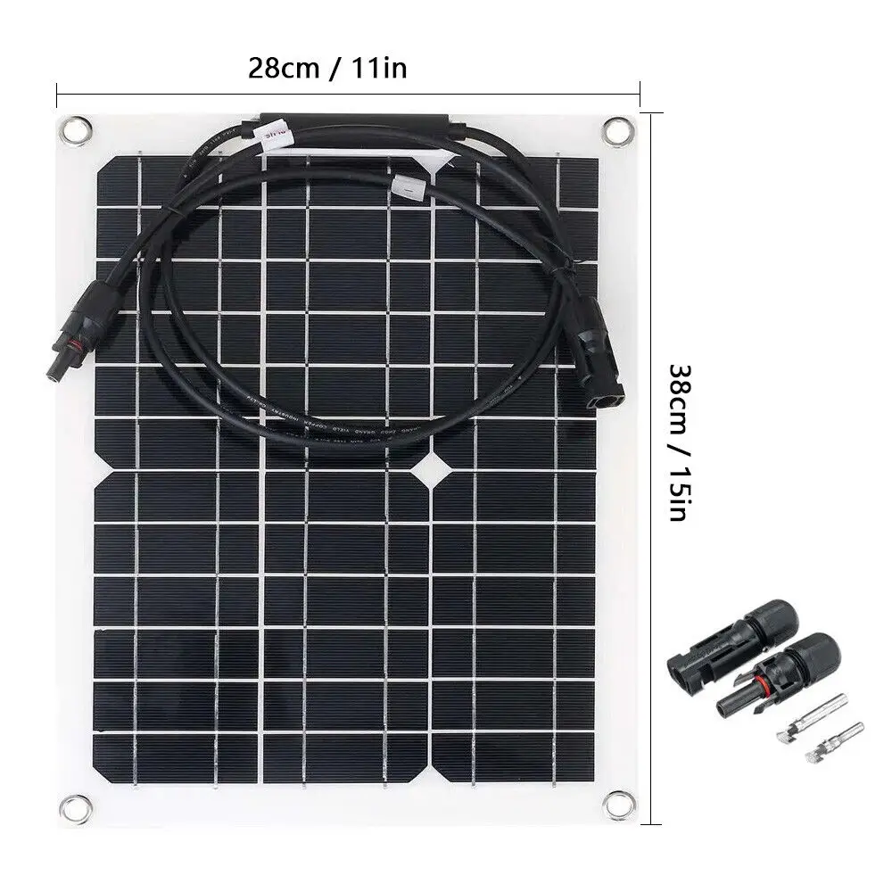 PowMr Portable 12W 18V Portable Solar Panel 12V Solar System High Efficient Phone Charge Battery Power Bank Camping Hiking Light