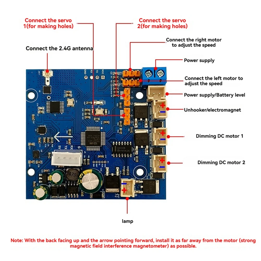 A96T RXG4P-TXG3 7-30V Handle Remote Controller Receiver Kit Fixed Speed Cruise Gyro For RC Bait Boat
