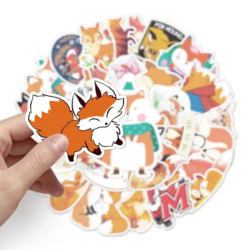 

10/50PCS Kawaii Fox Stickers Cute Animal Meme Kids Toys DIY Decoration Suitcase Fridge Laptop Guitar Car Bike Skateboard Decals