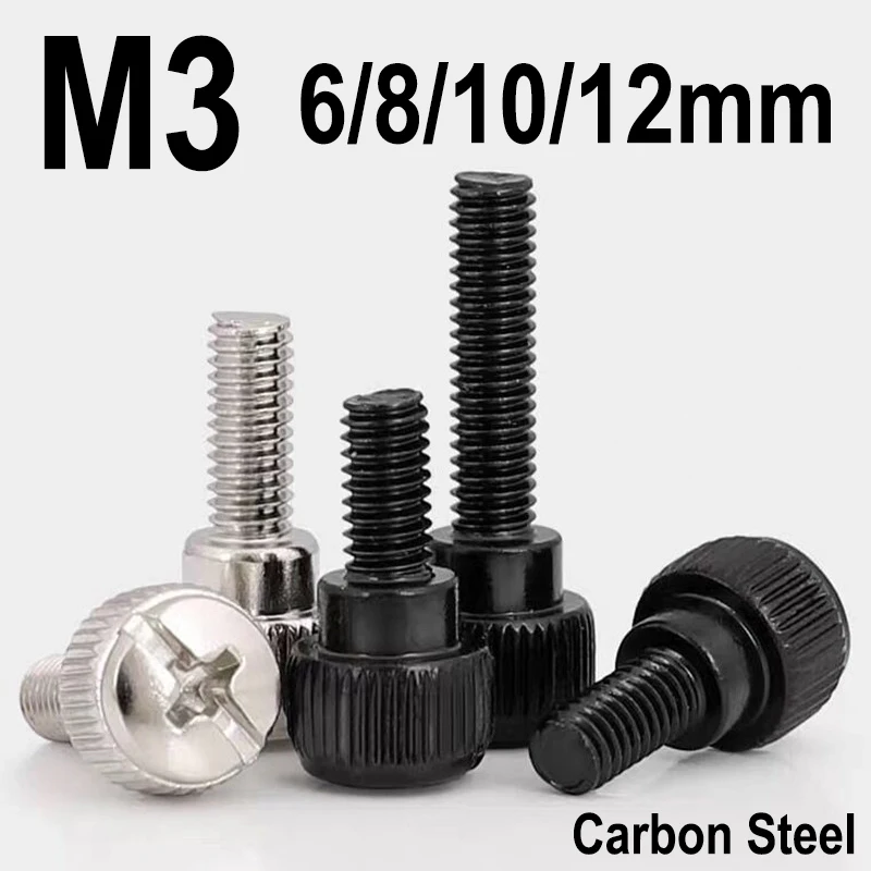

M3 Computer Case Screws Carbon Steel Black Or Nickel Computer Case Screw Hand Tighten Thumb Screw