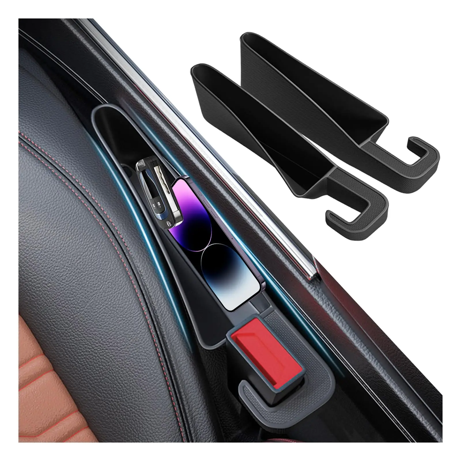 2Pcs Kurze Auto Sitz Lücke Füllstoff Sitz Spalt Lagerung Box Tasche Zwischen Sitze Konsole Organizer Dekoration Innen Auto Zubehör