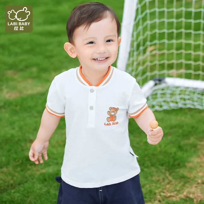 

Baby Boys Shirts Toddler Kids Summer Tops Short Sleeve T Shirt Boys Sports Clothes Bear Print Children Clothing 1-6 Years