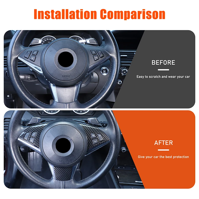 For BMW 6 Series E63 E64 2004-2009 ABS Car Steering Wheel Button Frame Protector Cover Trim Sticker Car Accessories