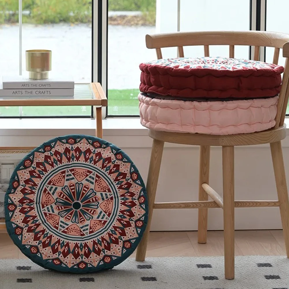 

1PC Bohemian Style Thick Floor Cushion, Bedroom Living Room Home Decor Pillow Made of Soft Polyester Fiber, Machine Washable