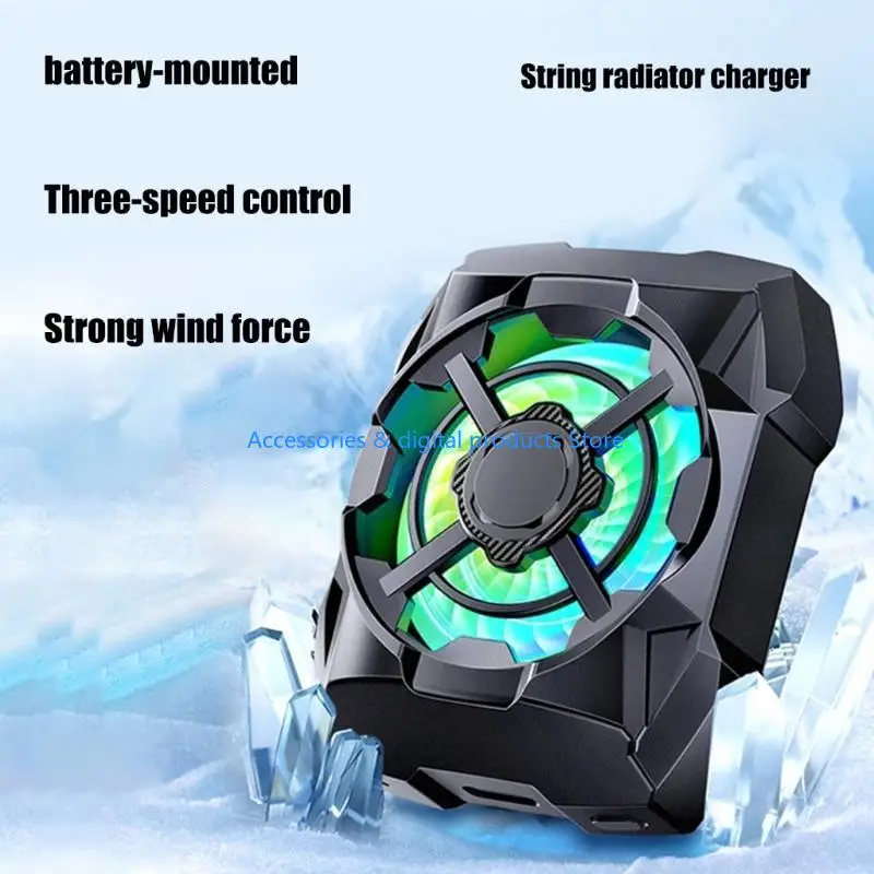 77JD 3 Speed Adjustable Phone Cooling Fan for Game Live Low Noise Heat Sink Phone Cooling Fan for 15 14