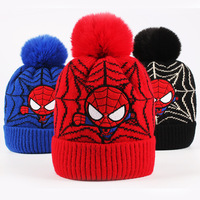 Children's Hats Autumn And Winter New Cartoon  Plus Velvet Thick Knitted Wool Boys  Girls Caps