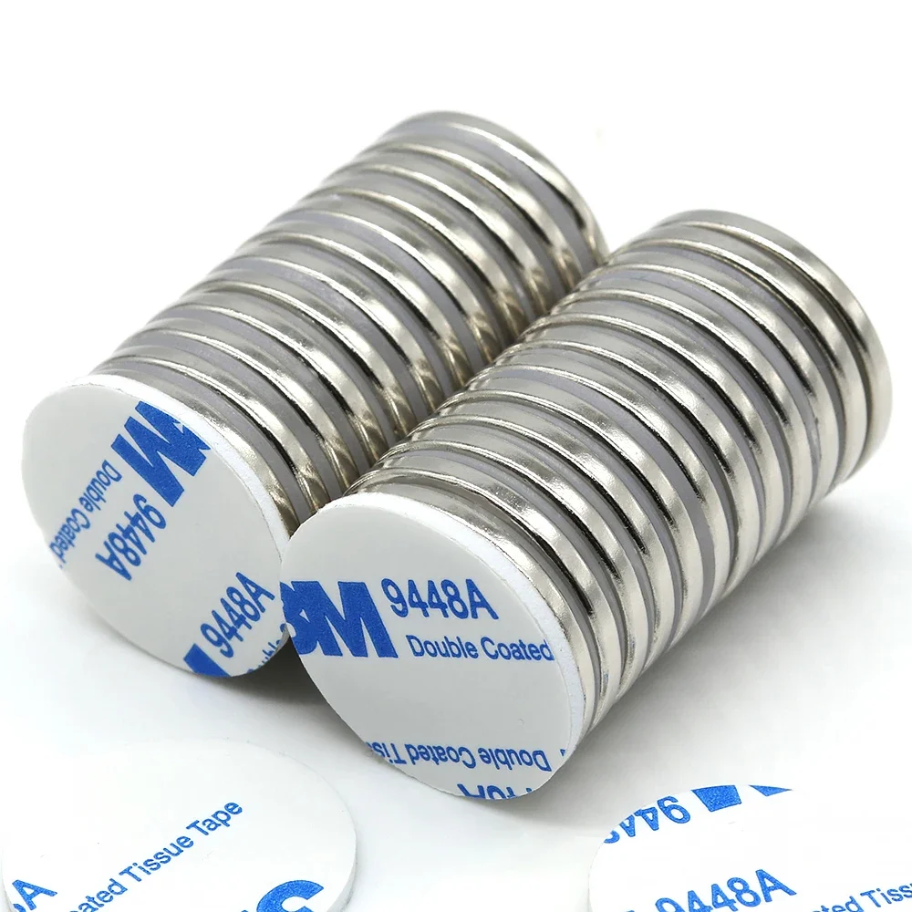 N35 초강력 네오디뮴 자석 양면 접착제 NdfeB 강력 영구 자석 냉장고 자석