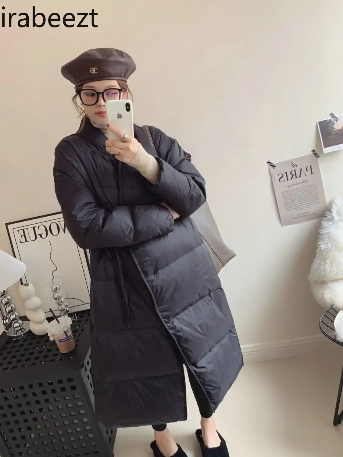 Down Padded Jacket Women\'s Mid-length 2024 New Korean Over The Knee Loose Large Size Thick Winter Clothes Women Coat