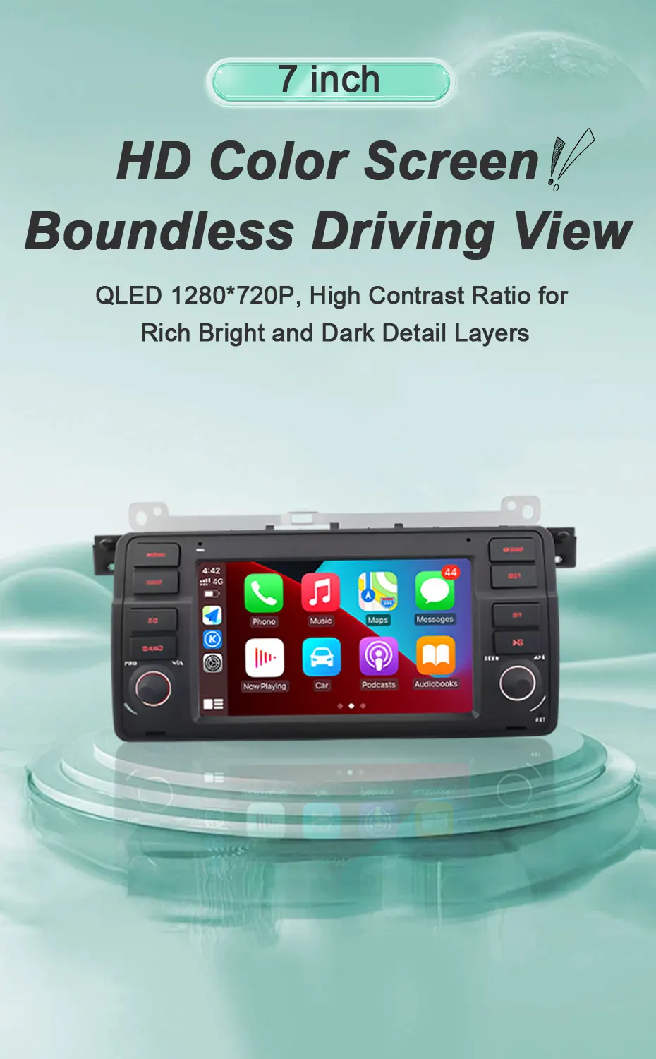 7-Zoll Android 16 Autoradio für BMW E46 3er-Serie 318 320 325 330 335 M3 1998-2005 GPS-Navigation WLAN Bluetooth FM Touchscreen Auto-Stereoanlage – Detail 6