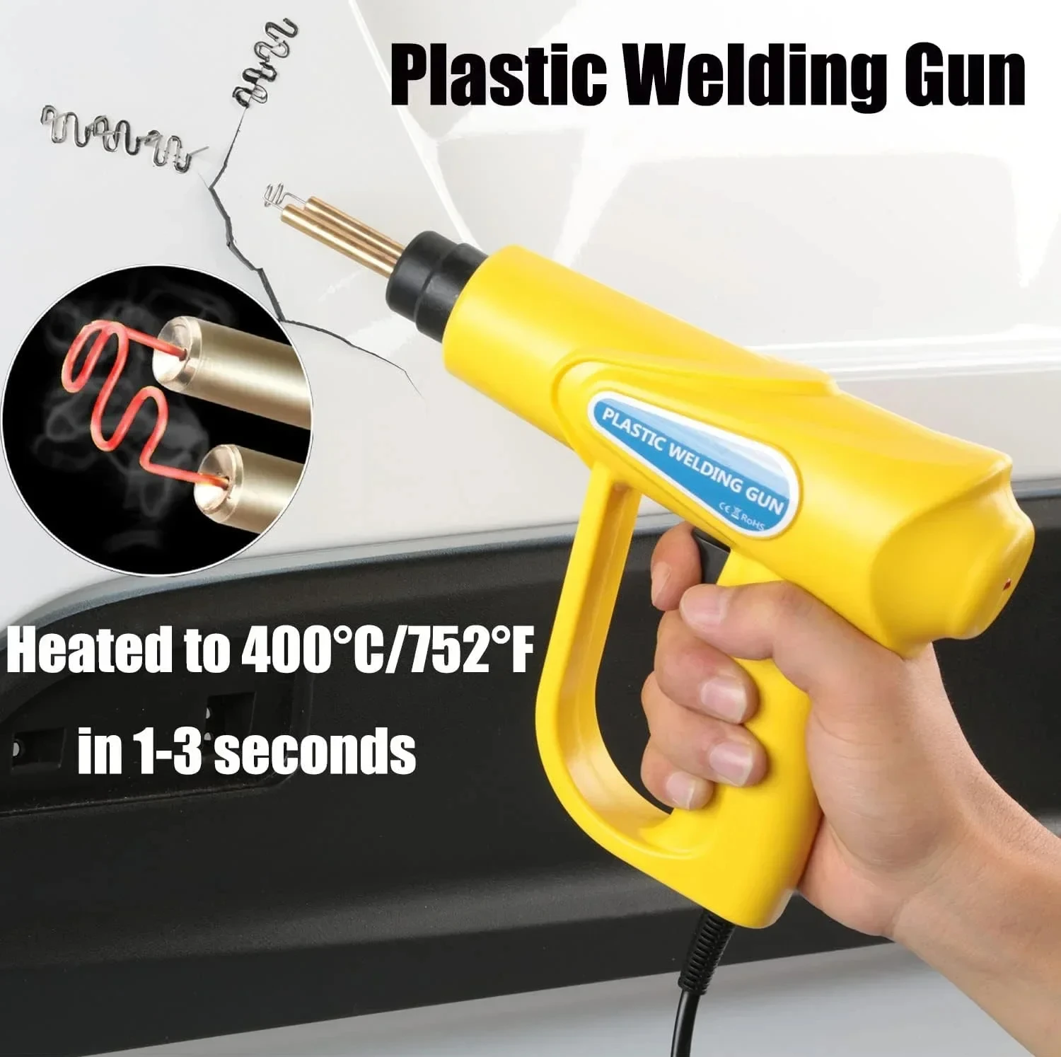 USB charging Cordless Plastic Welder Tool Kit,, Portable Convertible angle Hot Stapler, Car Bumper Repair Plastic Crack