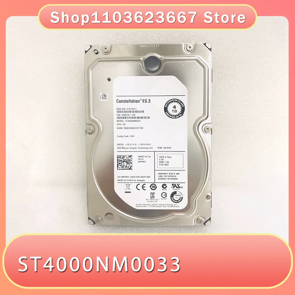 For Seagate Enterprise Server 4TB Security Monitoring Mechanical Hard Disk ST4000NM0033