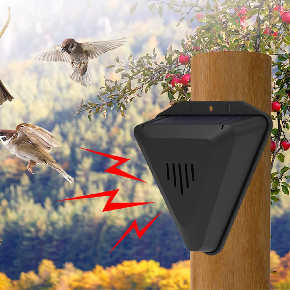 Solar Bird Repeller with 13 Sound Bird Alarm Solar Animal Outdoor Crop Orchard Protection Animal Deterrents