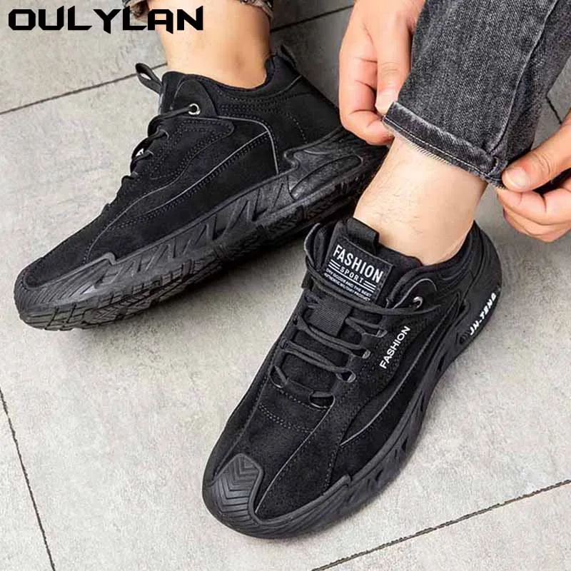 

Men's Casual Sports Shoes Outdoor Snow Boots Thick Sole Rubber Material Winter Mid-Top Lace-Up Fleece-Lined Warm