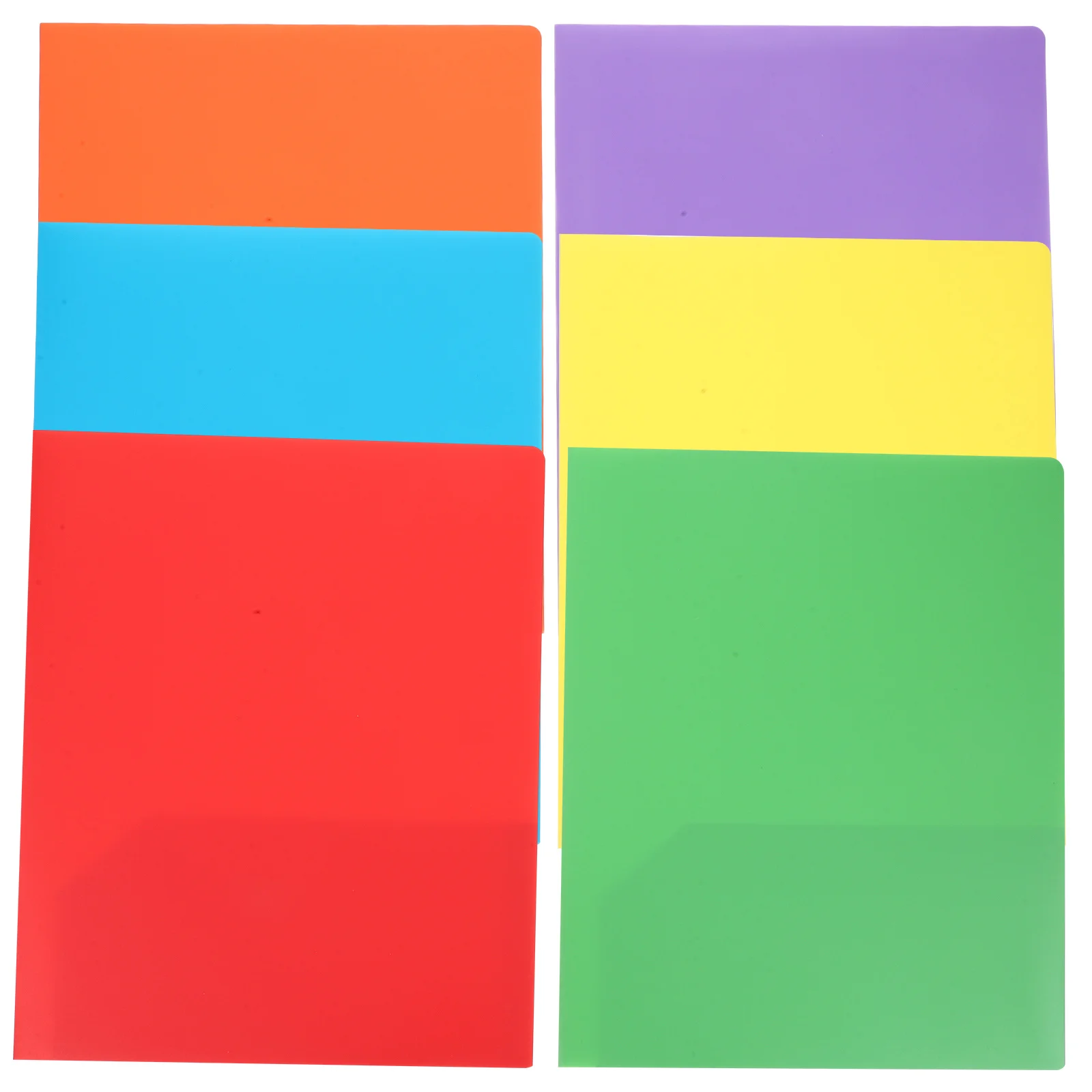 

6pcs A4 Plastic Pocket Folders With Prongs Dual Page Clamps For Office School Organization Large Capacity File Storage