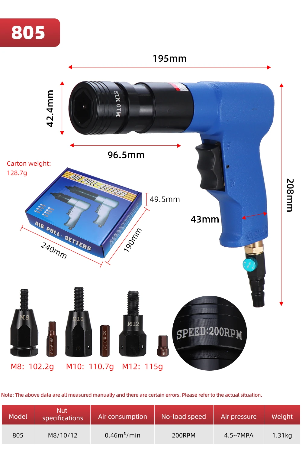 HIFESON Pneumatic Rivet Gun Nuts Riveter Air Rivet Nut Tool Automatic Insert Nut Gun M3 M4 M5 M6 M8 M10 M12 Screws Installation