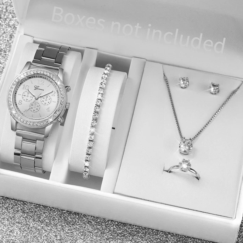 Bestseller Women's Watches Fashion Metal Strap Analog Quartz Watches Ladies' Casual Korean-style Watches Set ClockWithout Box