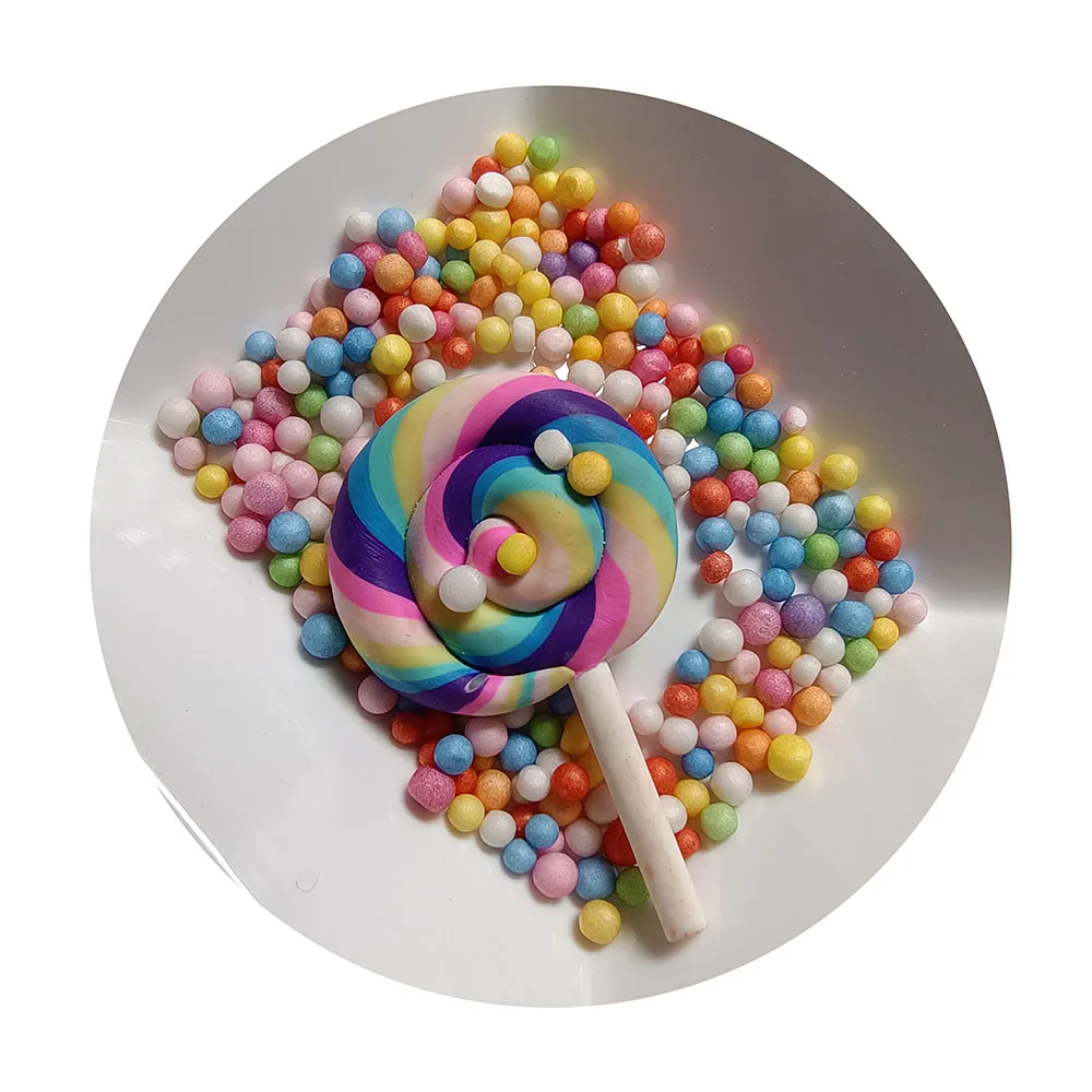 Piruleta de arcilla con relleno de poliestireno, bolas de poliestireno, accesorios para barro de nieve, Cuentas pequeñas de espuma para decoración de limo