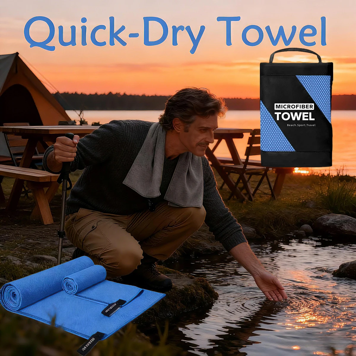 

2 шт. быстросохнущее супер впитывающее портативное полотенце спортивное полотенце подходит для фитнеса, пешего туризма, кемпинга, плавания, мягкое и удобное