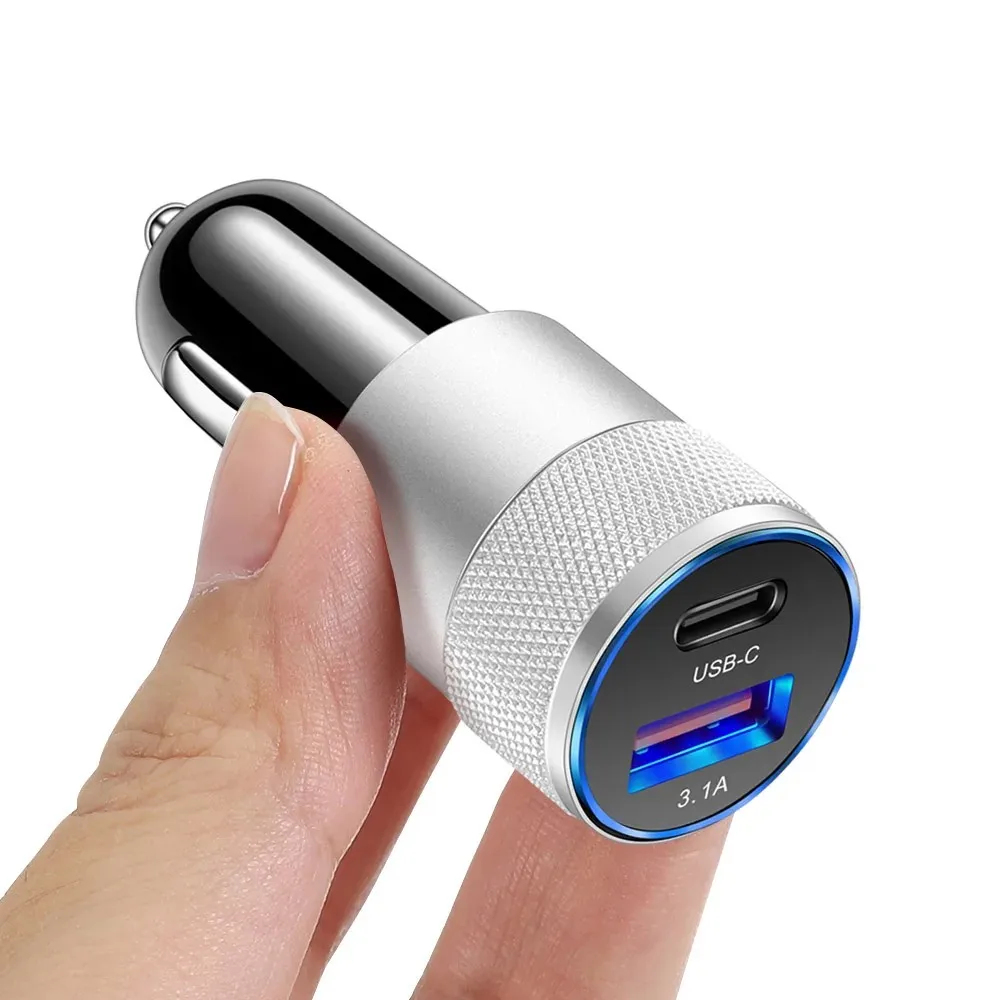 Olaf adaptor pengisi daya ponsel di mobil, adaptor pengisi daya USB Tipe C UNTUK iphone 13 12 Xiaomi Huawei Samsung USB C