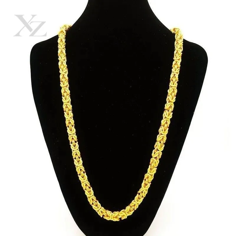 High Quality Men's Designer Sand Gold Dragon Bone Chain Necklace – Matte Cloth Pattern Mighty Big Chain, Hot Sale Vietnamese