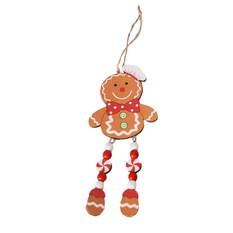 Gingerbread Man Christmas Ornament Wooden Gingerbread Christmas Decorations Long Leg Cookie Man Ornament For Tree Home Indoor