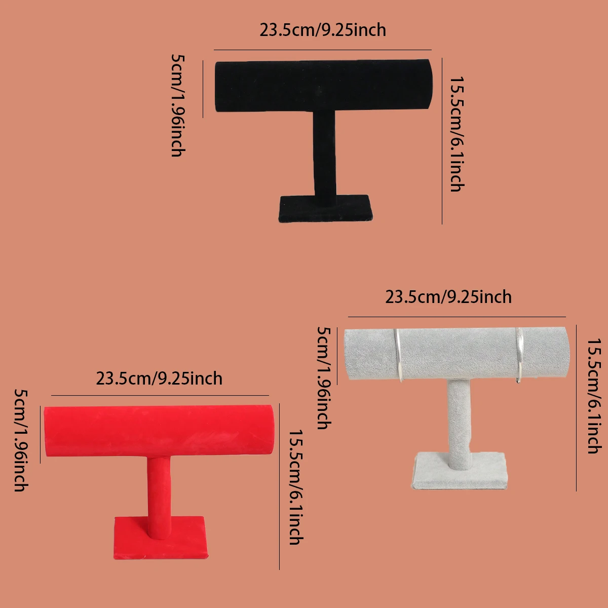 

1pc Suede desktop counter jewelry display rack, vertical storage rack for household bracelets and necklaces, high-end, simple