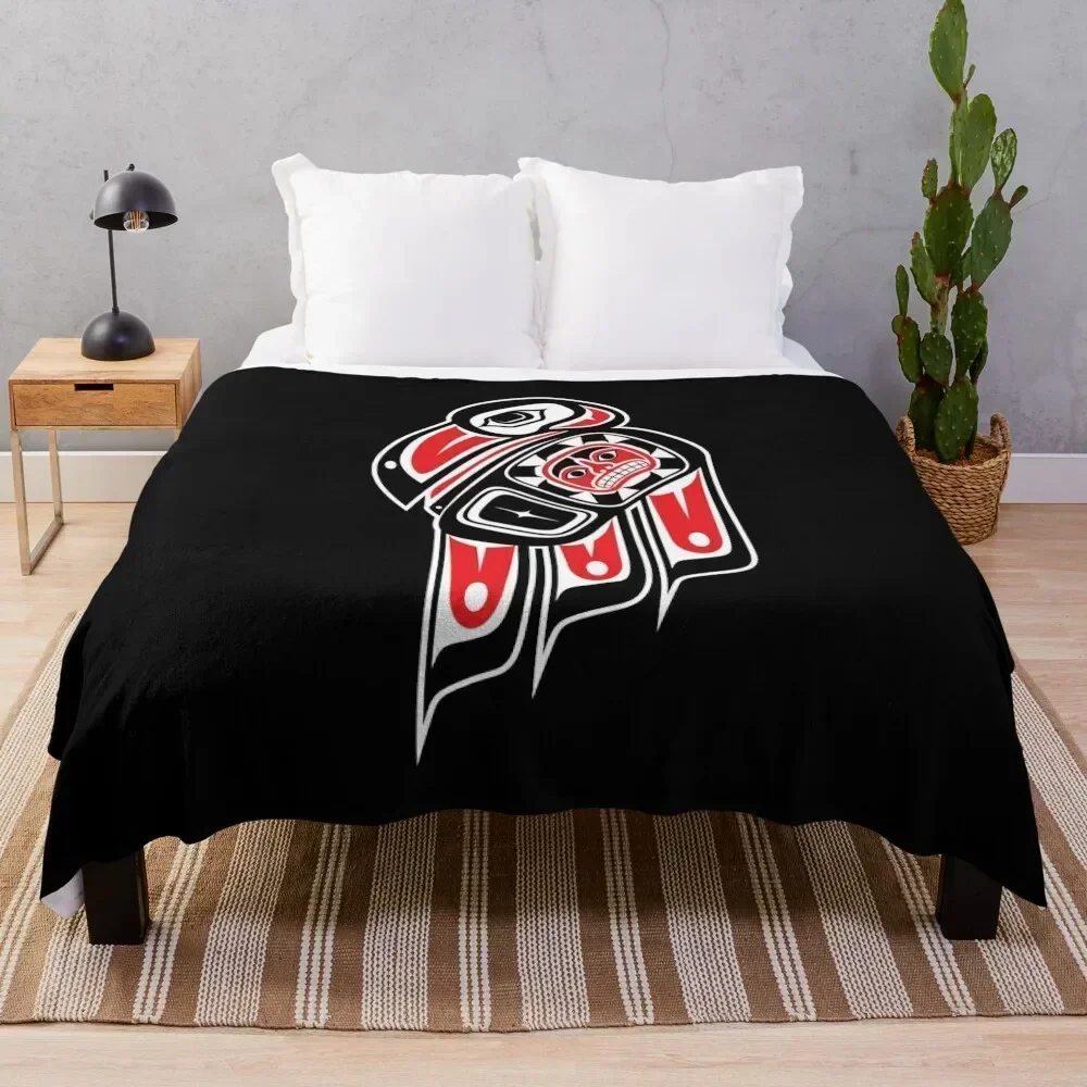 

Haida Raven Throw Blanket Heavy sofa bed Thermal Bed covers Blankets