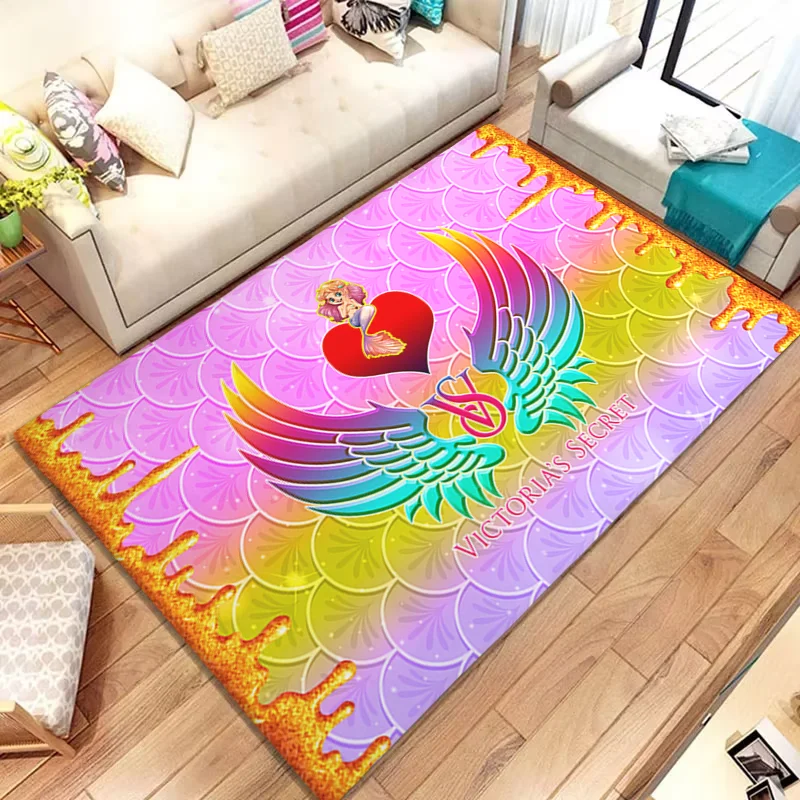 Rainbow Mermaid Large Carpet Beauty Lips Floor Mat V-Victoria’s S-Secret Bath Mat Kitchen Shower Rug Foot Doormat Anti-slip New